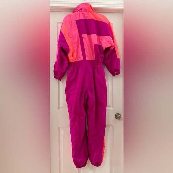 Inside Edge Women’s Vintage One Piece Snow Ski Suit Magenta Pink Orange sz Med - Picture 14 of 16
